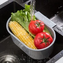 1 Pieza Cesta Colgante Para Escurridor De Fregadero De Cocina - Gris - Ver 1