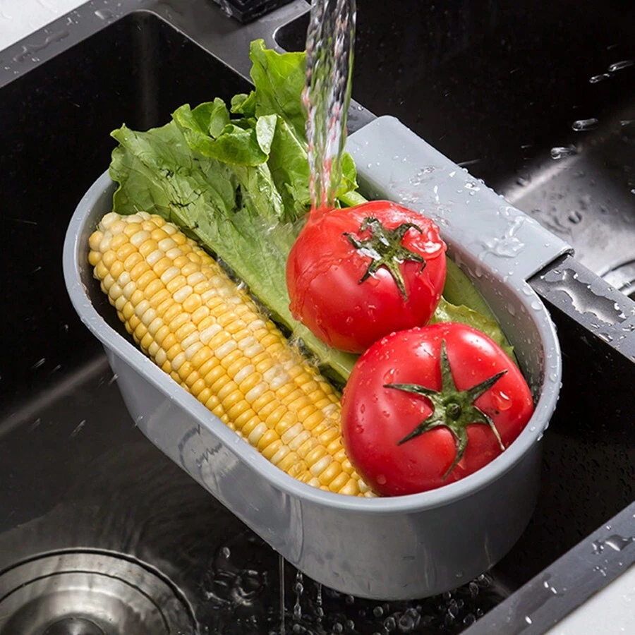 1 Pieza Cesta Colgante Para Escurridor De Fregadero De Cocina - Gris - Ver 1