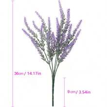 1支人工薰衣草塑料花枝,紅紫色,長36cm,適用於家居、辦公室、婚禮、室外裝飾,不帶花瓶 - 中紫紅色 - 查看 7