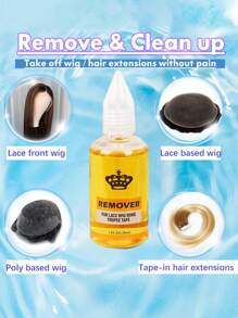 蕾絲膠水解液,溫和溶劑,保護您的邊緣,不含有害化學物質,30毫升,是頭皮和髮系統的出色潔淨劑 - 30ML - 查看 5