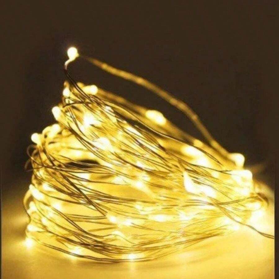 MEET Y STORE Fio Luz Fada Led Cordão Natal Árvore de Natal Decoração Cobre Fita - Amarelo - Visão 1