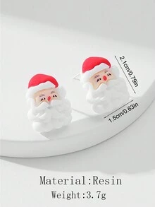 1對卡通聖誕老人主題節慶耳環