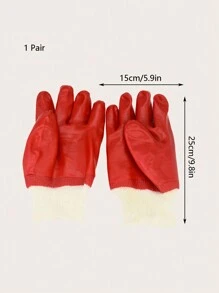 1pair Rubber Two Tone Anti-scratch Glove For Small Animal For Training - Red - View 5
