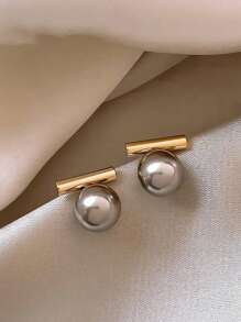 Xemes Yearn 1對新款法式極簡灰色仿珍珠吊墜耳環2023時尚珠寶女孩,派對和日常穿著 - 灰色 - 查看 9