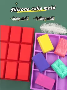 1 Pieza Molde De Jabón Rectangular De Silicona - Color al azar - Ver 1