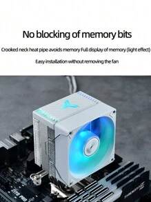 Jonsbo Cr-1400 Evo Rgb 白色cpu風冷散熱器,鎳鍍4熱管,多彩燈效/pwm/130mm高/多平台/附矽脂 - 白色 - 查看 12