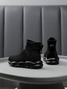 Trẻ em Lưới thoáng khí Đan Vớ Giày dép , Thời trang Cao Giúp đỡ Nhẹ Đáy mềm Trẻ em Giày thể thao , Giày lười Thiết kế Với Chống trượt Đế - màu đen - Xem 5