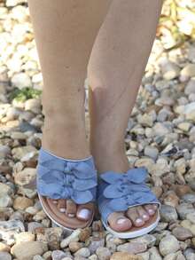 Women Flat Sandals - Blue - View 2