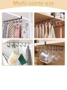 2 Pzs Gancho Organizador Soporte Para Ropa Cocina Taza - Blanco - Ver 2