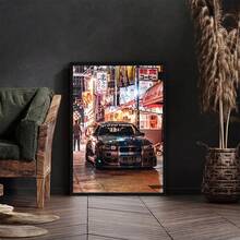 1張豪華經典跑車壁畫印刷品,適用於客廳裝飾,著名高性能車輛圖片,現代家居裝飾,海報尺寸50cm*70cm(不含相框)