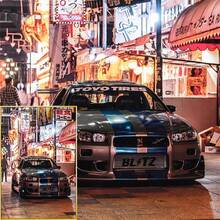 1張豪華經典跑車壁畫印刷品,適用於客廳裝飾,著名高性能車輛圖片,現代家居裝飾,海報尺寸50cm*70cm(不含相框)