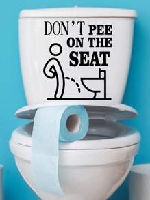1 件請勿在座椅上尿尿。裝飾廁所貼紙壁紙,適合廁所