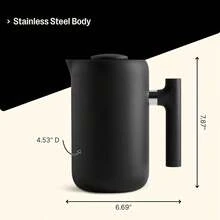 YONGSTYLE Clara Coffee Press Coffee Maker - Portable French Press Stainless Steel - Insulated French Press Coffee Maker with Enhanced Filtration System - 24 oz Carafe - Matte Black - 彩色 - 查看 4