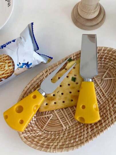Kit 2 peças Conjunto Espatulas Faca Corta Queijo Provolone Petisco
