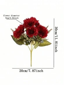 1束復古仿真牡丹絲花結婚家居裝飾戶外防uv假植物,室內外掛花盆,家庭花園裝飾結婚花束裝飾,家庭廚房花園派對桌面花藝diy