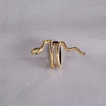 1 chiếc khuyên tai hình con rắn không cần xỏ khuyên cá nhân hóa dành cho phụ nữ đeo hàng ngày - Vàng - Xem 3