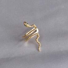 1 chiếc khuyên tai hình con rắn không cần xỏ khuyên cá nhân hóa dành cho phụ nữ đeo hàng ngày - Vàng - Xem 4