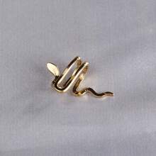 1 chiếc khuyên tai hình con rắn không cần xỏ khuyên cá nhân hóa dành cho phụ nữ đeo hàng ngày - Vàng - Xem 5