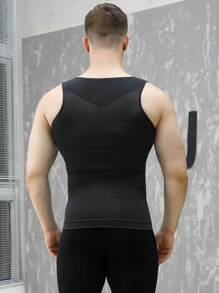 Boyfriend Style Men's Breathable Compression Tank Top For Chest Binding And Tummy Control During Exercise Gym Clothes Boyfriend Style Men Basic T Shirt - Black - View 3