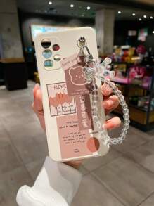 贴纸字母图形手机壳带挂绳适用于 15/15Pro/15Plus/15Promax 卡哇伊防水防震防摔防刮