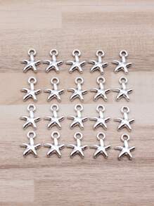 20pcs/Bag 12x10mm (0.47x0.39inch) Antique Silver Color Starfish Charms Pendant For DIY Jewelry Making - Antique silver-20pcs - View 1