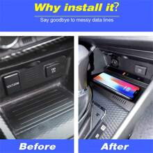 Vtear 15w Qi汽車無線充電器,適用於perodua Ativa/toyota Raize/daihatsu Rocky中控面板,專業設計的汽車充電器板 - 黑色 - 查看 4