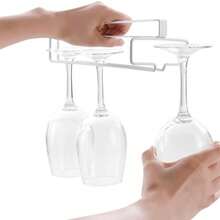Wine Glass Storage Rack Display Holder Hanging Shelf - White - View 4