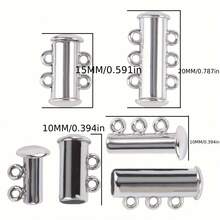 5 件組分層強磁扣鏈扣滑塊管掛鉤用於珠寶製作發現項鍊手鍊連接器 - 彩色 - 查看 2