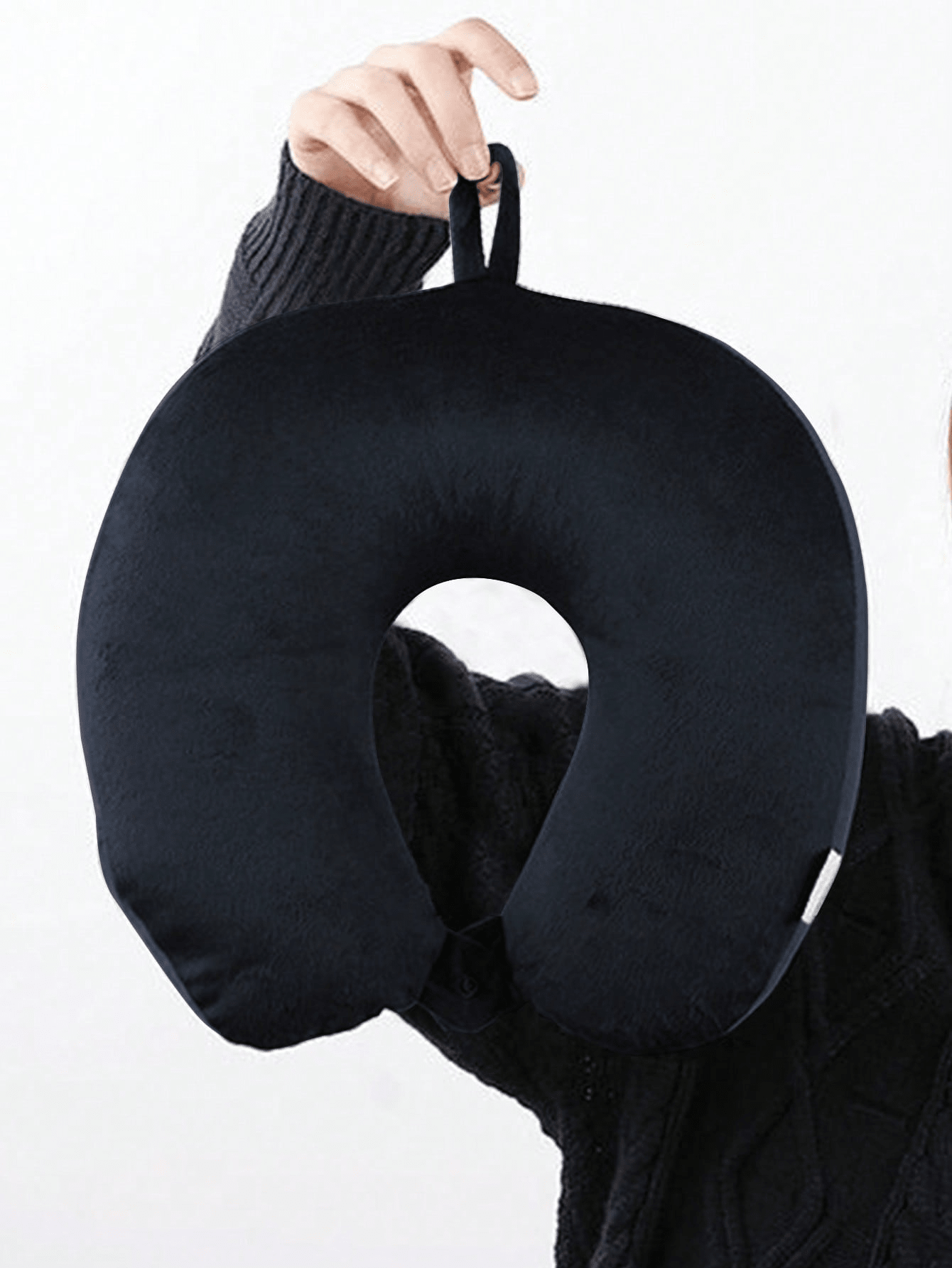 Navy Blue Neck Pillow With Buttons And Cover SHEIN USA