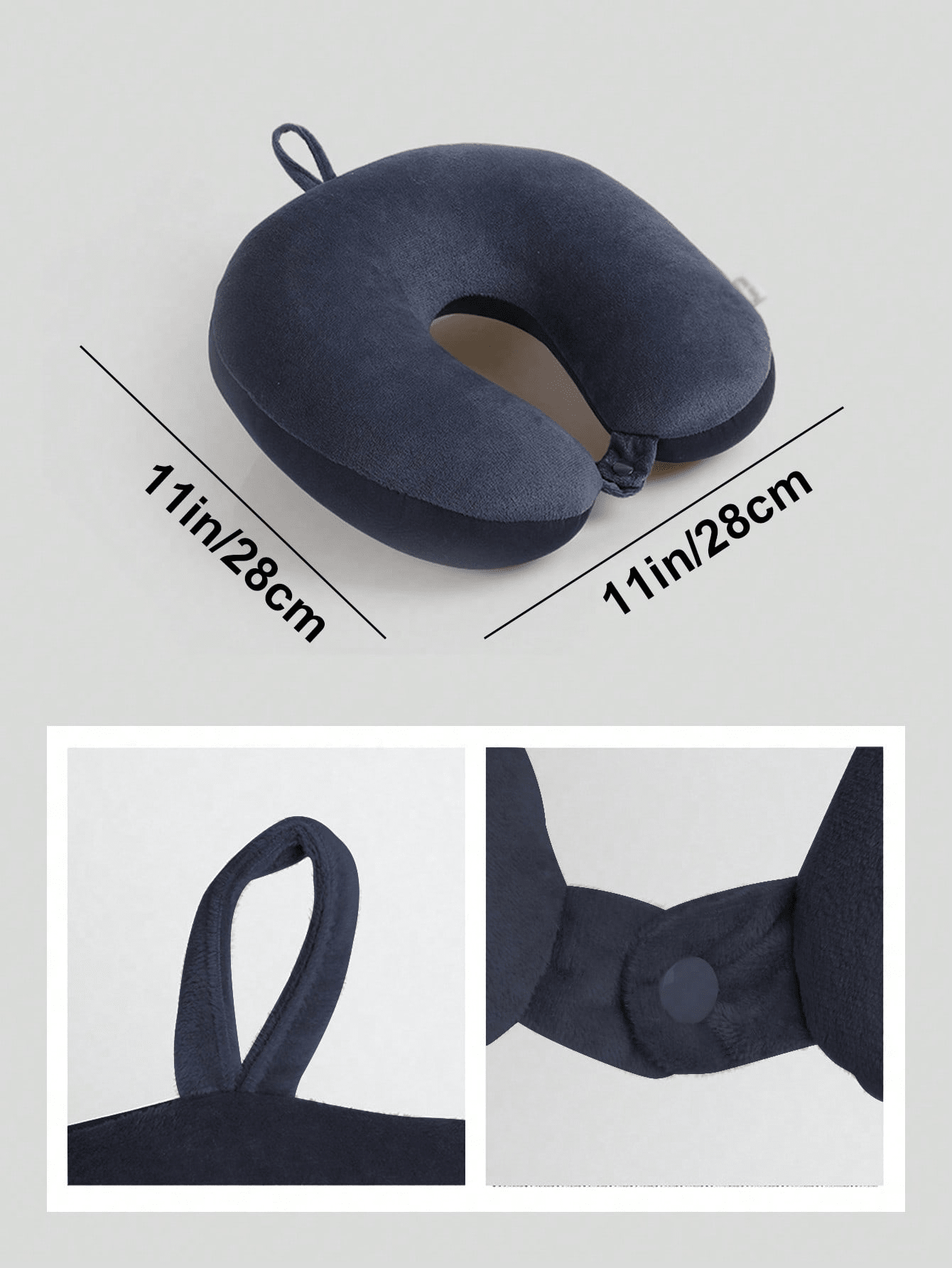 Navy Blue Neck Pillow With Buttons And Cover SHEIN USA