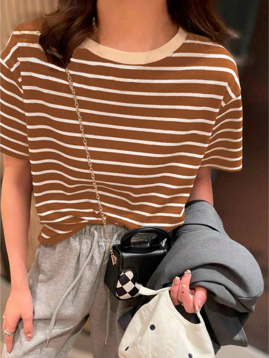 K&K FASHION Women T-Shirts - Rust Brown - View 1