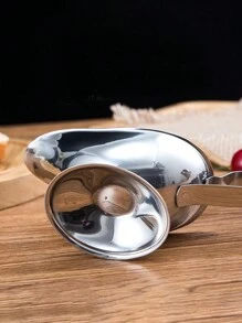 1 件小号 15 厘米不锈钢碟形厨房酱汁碟，80 毫升肉汁船，适用于牛排酱和黑胡椒酱学校用品，返校