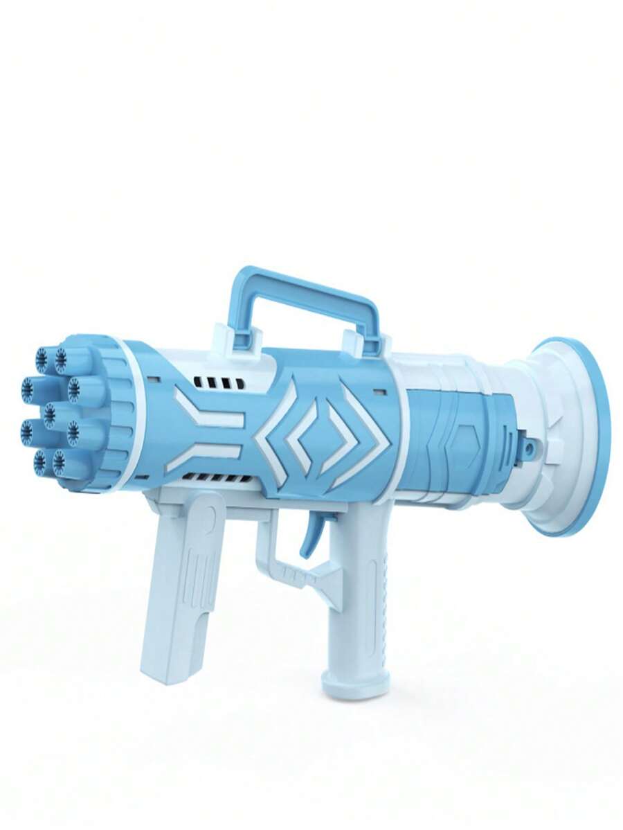 9-hole Gatling Bubble Gun Electric Kids Toy Blower With Handheld Rocket Launcher, Battery Operated - Blue - View 1