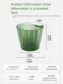 1pc Wall-mounted Household Trash Can With Transparent European-style Design - Clear - View 5