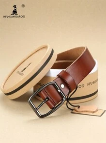 1 件 男士駝色皮革腰帶,日式搭扣,休閒時尚,適合日常穿著 - 駝色 - 查看 2