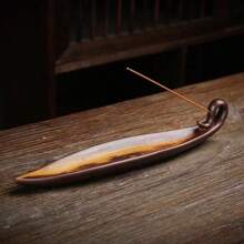 1個陶瓷香炉座,創意家庭辦公室書房裝飾,配有檀香,沉香等香料