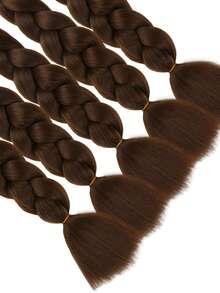 3 件装大号深棕色编织发 24 英寸，适合女性日常节日和角色扮演编织服饰时尚万圣节和圣诞节新年狂欢音乐节合成发钩针接发实用灵巧高温发