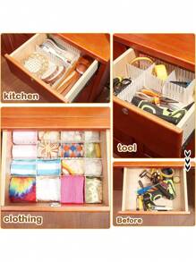 3pcs Free Combination Drawer Storage Multipurpose Drawer Storage Divider Adjustable Plastic Storage Cabinet Partition Household Wholesale Drawers Organizer Dividers
