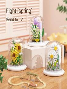 Vĩnh cửu Hoa uất kim hương Vi mô Kim cương Phần nhỏ Mô-đun xây dựng Lắp ráp Cây cảnh , Nhà  Bàn văn phòng Vật trang trí Đồ chơi - Nhiều màu - Xem 3