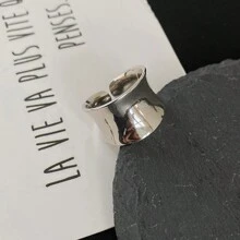 1 件女士简约拱形光滑开口戒指，创意指节戒指，送给最好的朋友的生日礼物 - 銀色 - 查看 3