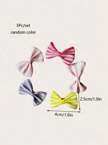 5pcs Striped Bow Design Pet Hair Clip - Multicolor - View 7