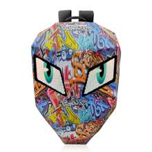 Crelander Led Motorcycle Backpack,Graffiti Laptop Backpack Expandable Helmet Bag Programmable Shoulder Bag For Hiking Travel Riding Rucksack Fathers Day Gifts Summer College Bag Dad School Bag - Multicolor - View 1