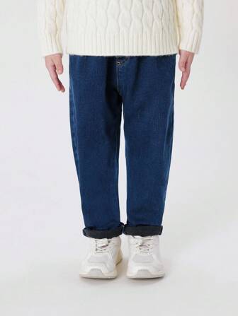 Unisex fashionabla värmefodrade Radish-byxor Jeans med termisk retention för vintern (tvättetiketten finns inuti vänster ficka)