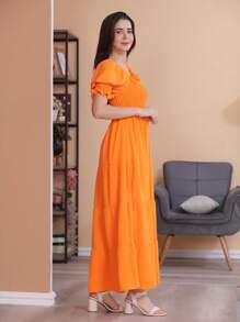 Women Dresses - 橘色 - 查看 2