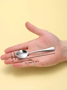 12pcs Stainless Steel 1010 Mini Coffee Stirring Spoon, Narrow Design 11.3*2.4cm, Suitable For Family Gatherings And Dessert Shops,Kitchen,Christmas Gift,School Supplies
