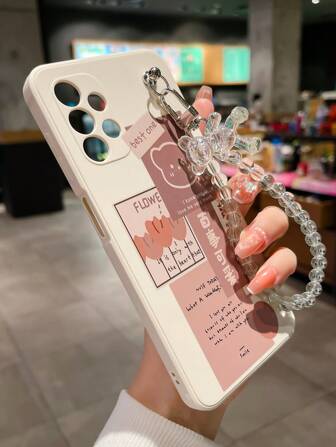 Stickers Letter Graphic Phone Case With Lanyard Compatible With IPhone 15/15Pro/15Plus/15Promax Kawaii Waterproof Shockproof Anti-Fall Scratch Resistant