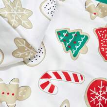 White Christmas Gingerbread Man & Christmas Tree Printed Sweatshirt - White - View 5