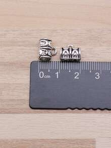 10 件/袋 10x9x6 毫米（0.39x0.35x0.24 吋）古董銀色雕刻圖案管墊片珠大孔珠吊墜適合 Diy 珠寶製作 - 古銀色-10pcs - 查看 2