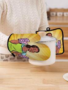 Green Cartoon Character Insulated Lunch Bag And Bottle Sleeve Set - Cartoon - View 4