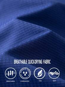 男士健身运动服、跑步时尚休闲男士健身套装、T恤和健身短裤 - 藍色 - 查看 4